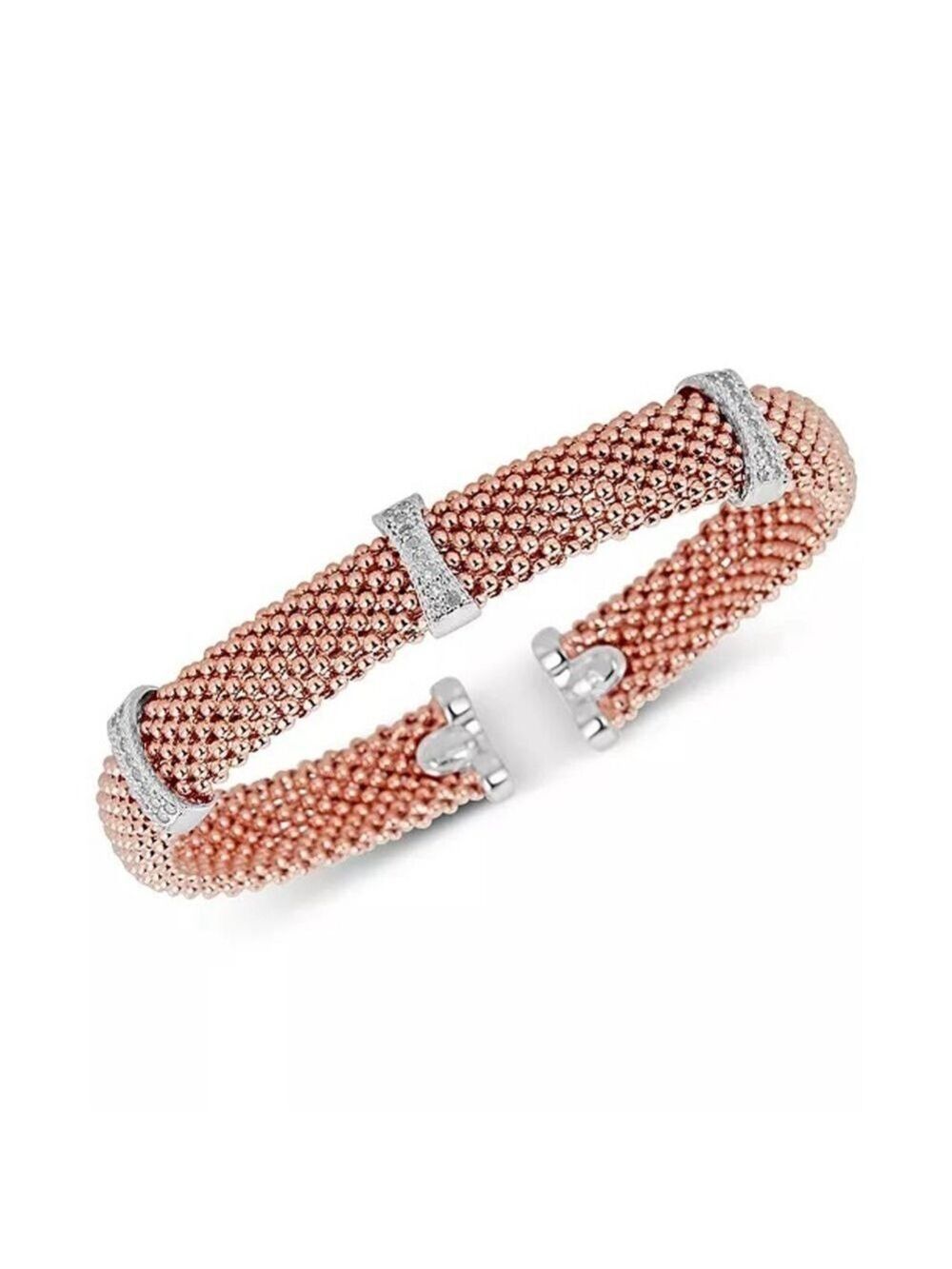 Macy’s Diamond Mesh-Look Station Bangle Bracelet (1/4 ct t.w.)